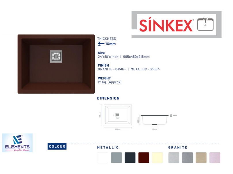 Single Bowl With Drain Board ( 24x 18 inches)