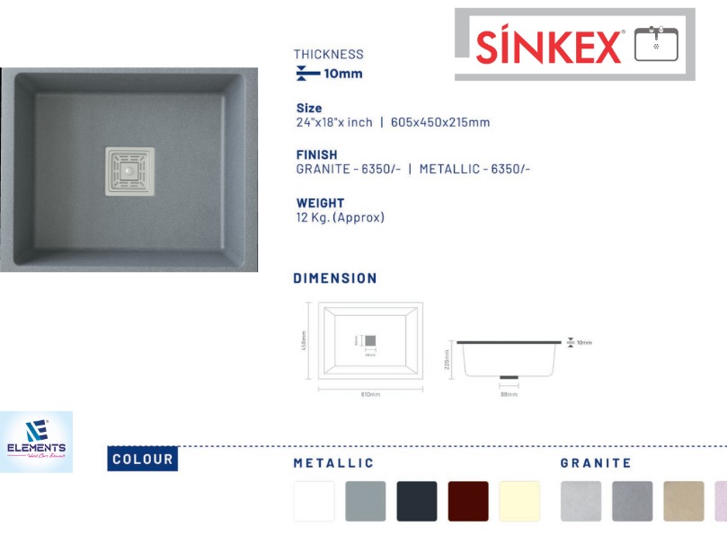 Single Bowl With Drain Board (24 x 18 inches)