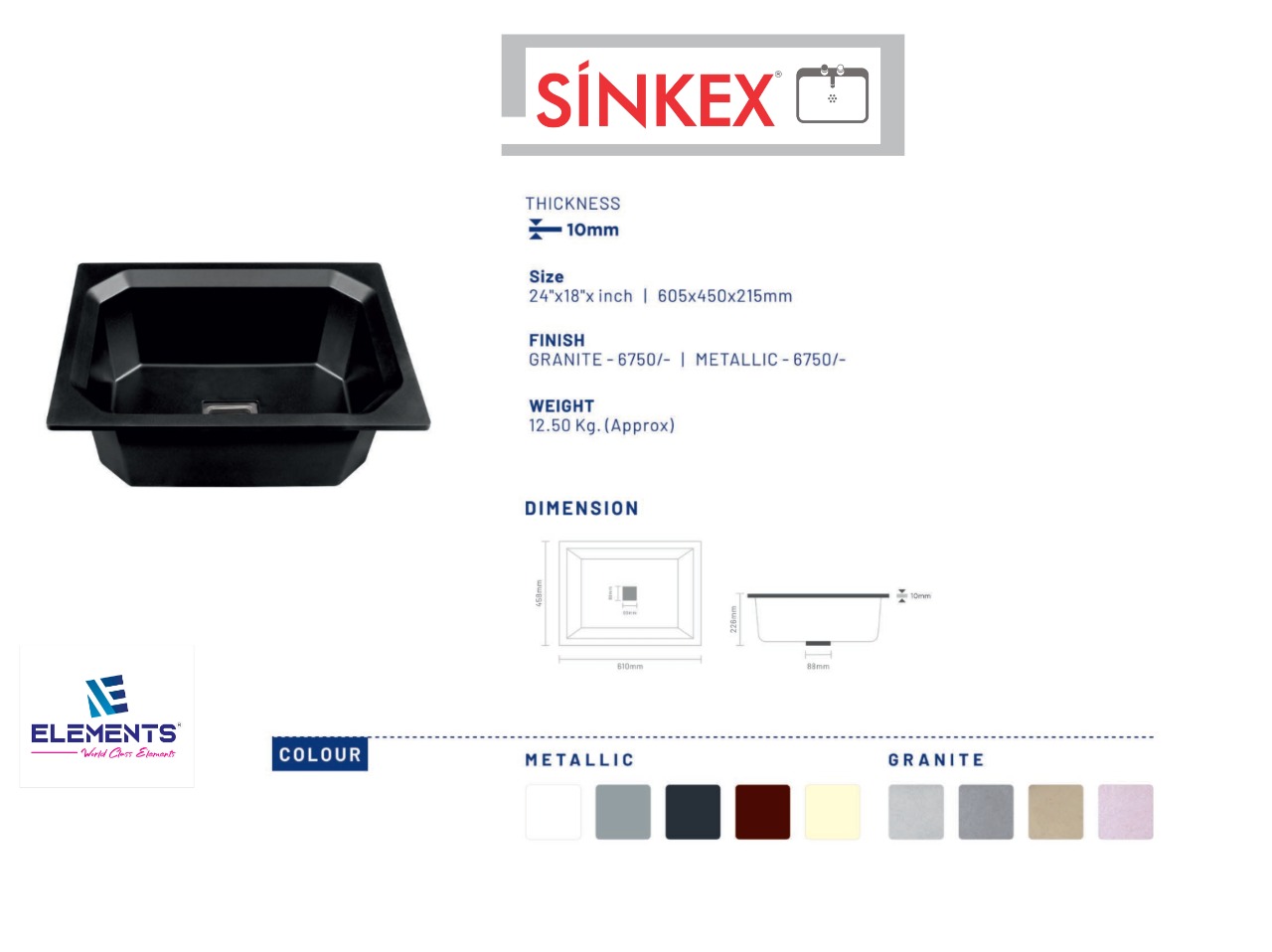 Single Bowl charcoal block (24 x 18 inches)