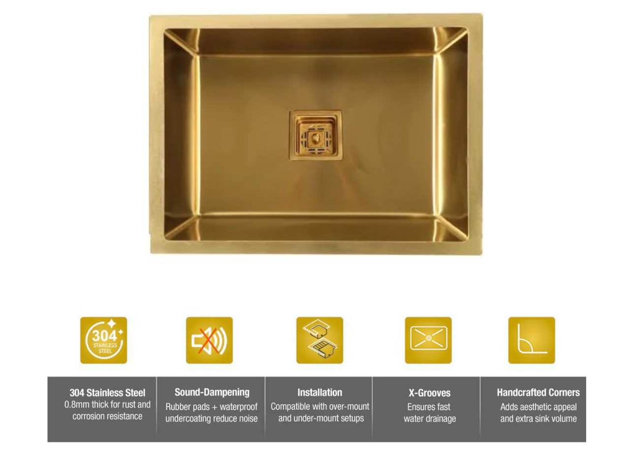 Handmade Single Bowl Kitchen Sink (24x18x9 inches)