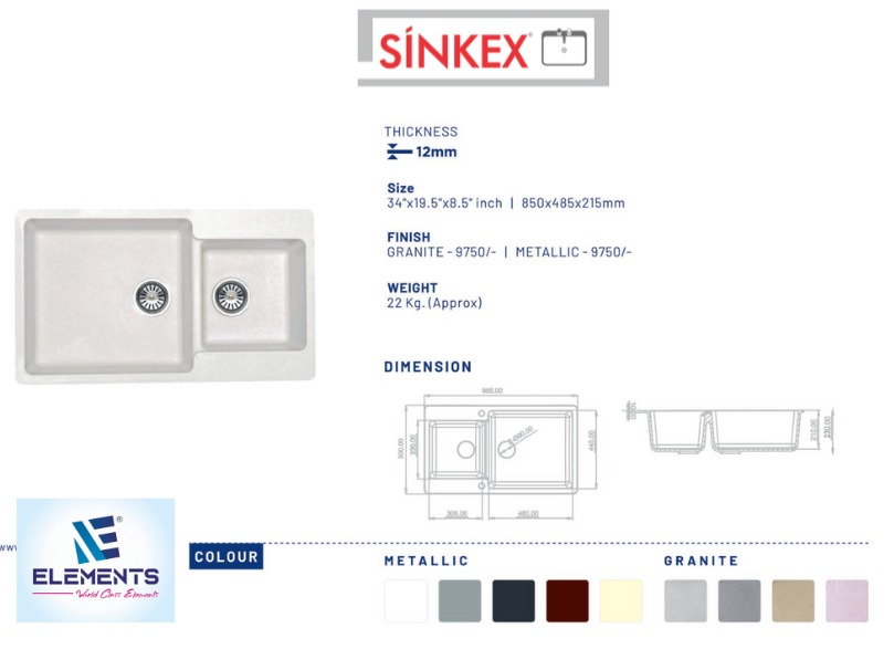 Double sinkRock crema ( 34x19.5x8.5 inch)
