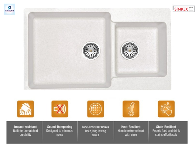 Double sinkRock crema ( 34x19.5x8.5 inch)